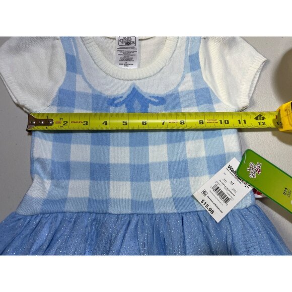 The Wizard Of Oz Dorothy Cosplay Dress 5T White & Blue Acrylic/Polyester - Picture 3 of 9